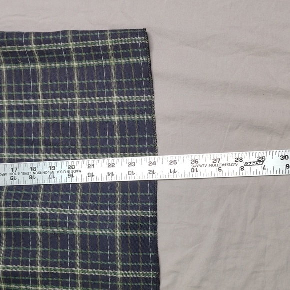 Montbell Plaid Button Up Shirt Cropped Women's Green Blue Tartan Plaid Wool - Picture 8 of 10